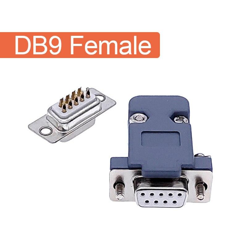 DB9 serial adapter connector Plug D type RS232 COM 9 pin hole port socket female&amp;Male Screw installation + shell DP9.