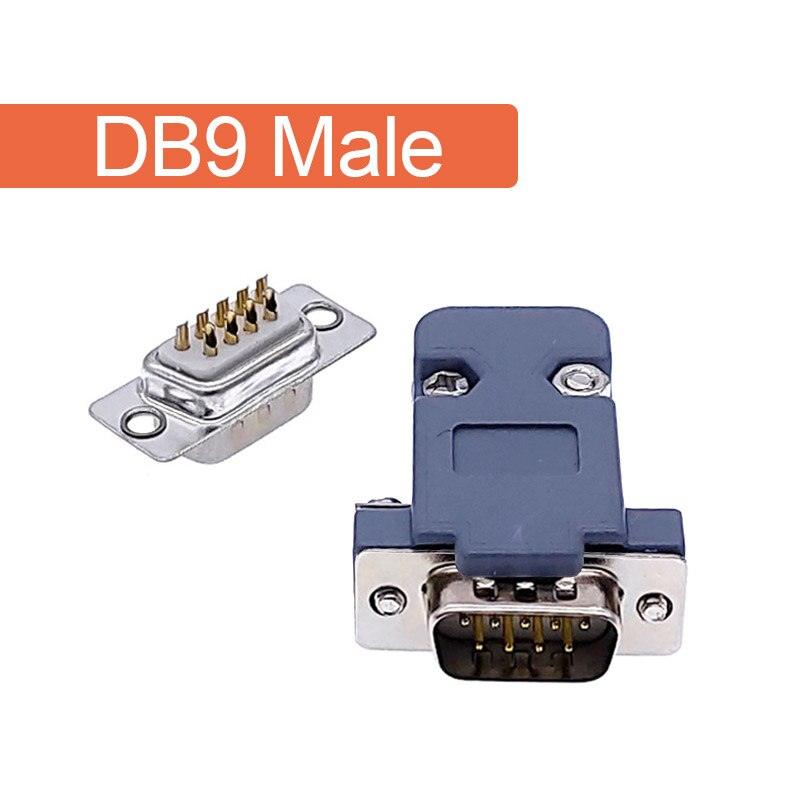 DB9 serial adapter connector Plug D type RS232 COM 9 pin hole port socket female&amp;Male Screw installation + shell DP9.