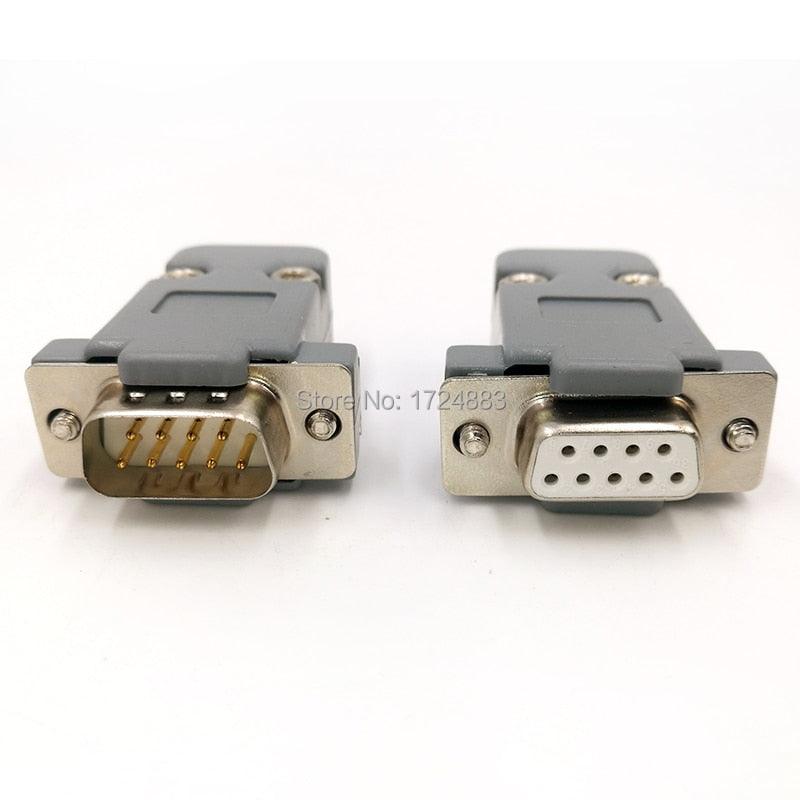 DB9 serial adapter connector Plug D type RS232 COM 9 pin hole port socket female&amp;Male Screw installation + shell DP9.