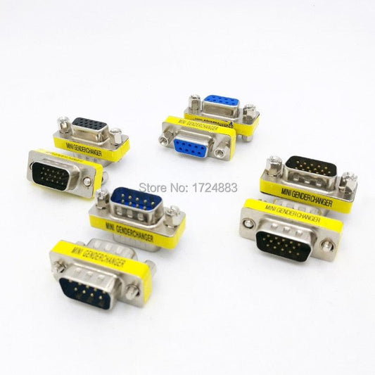 DB9/DB15 MINI Gender Changer adapter RS232 Com D-Sub to Male Female VGA plug connector 9 15pin.