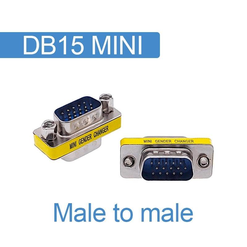 DB9/DB15 MINI Gender Changer adapter RS232 Com D-Sub to Male Female VGA plug connector 9 15pin.