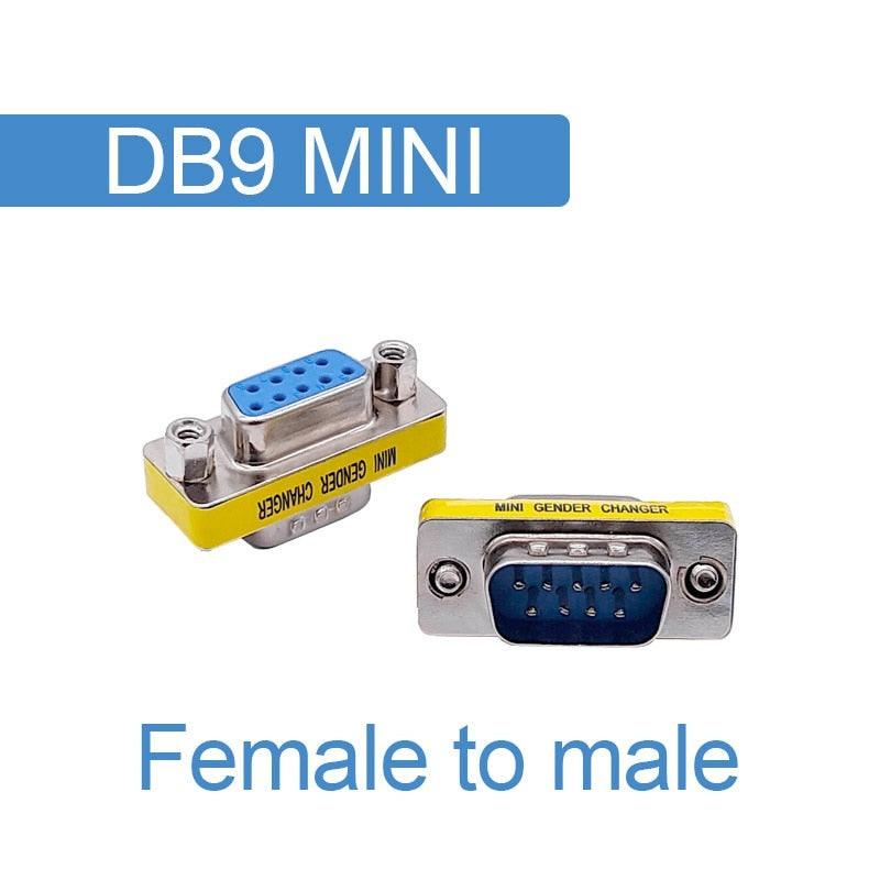 DB9/DB15 MINI Gender Changer adapter RS232 Com D-Sub to Male Female VGA plug connector 9 15pin.