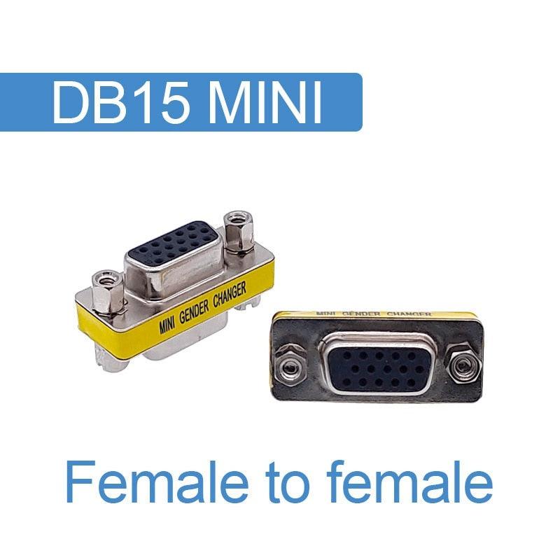 DB9/DB15 MINI Gender Changer adapter RS232 Com D-Sub to Male Female VGA plug connector 9 15pin.