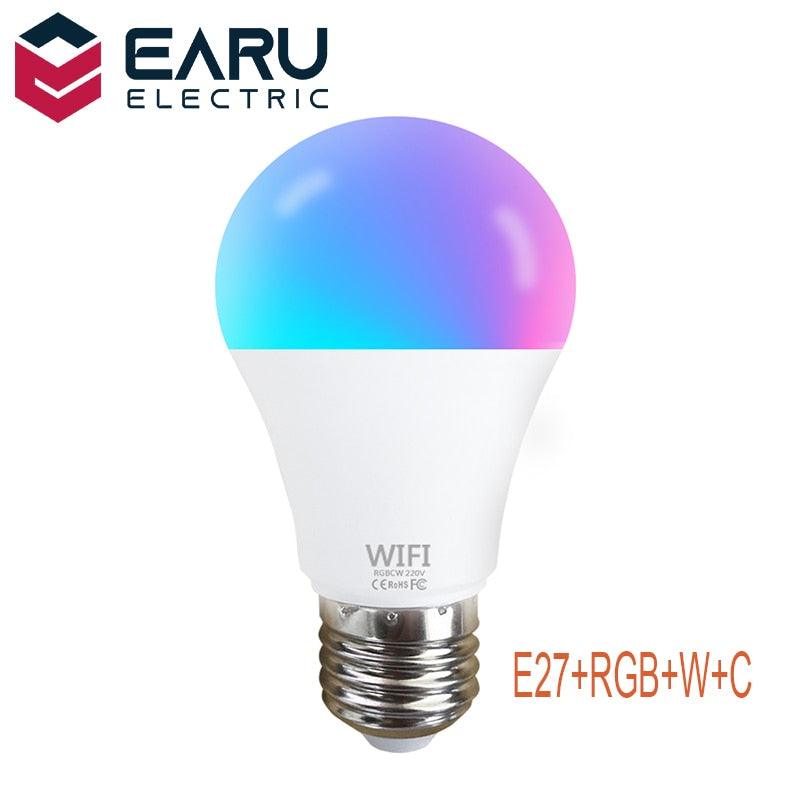 Dimmable 15W WiFi Smart Light Bulb B22 E27 LED RGB Lamp Work with Alexa/Google Home RGB+White Dimmable Timer Function Magic Bulb.