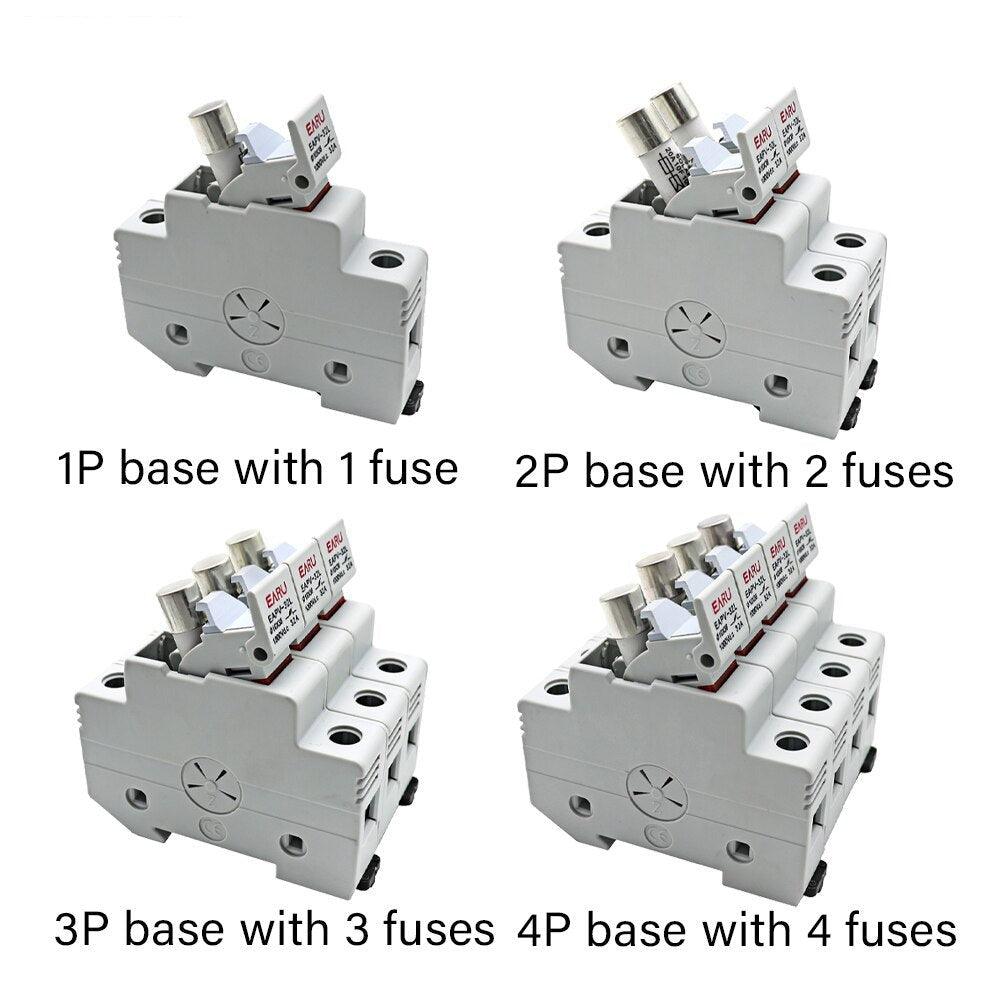 Din Rail Solar PV DC Fuse Holders with Indicator Light suitable for 10*38mm DC PV Fuse Link for Solar Photovoltaic System Pro.