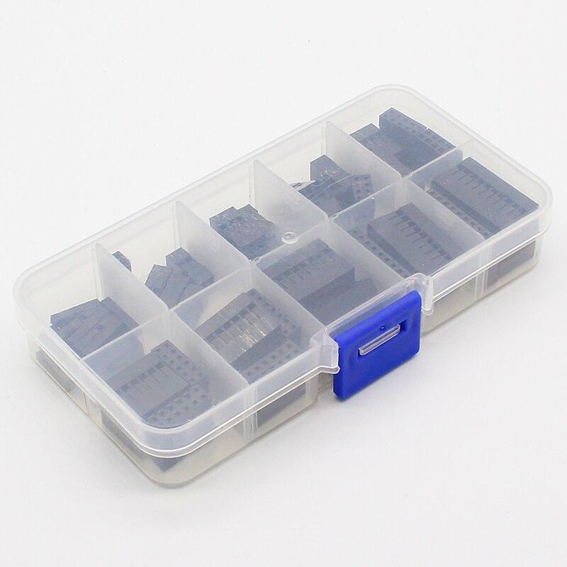 Double row Dupont Kit 1P/2*2/2*3/2*4/ 2*5/2*6/2*7/2*8/ 2*9/ 2*10Pin Housing Plastic Shell Terminal Jumper Wire Connector set.