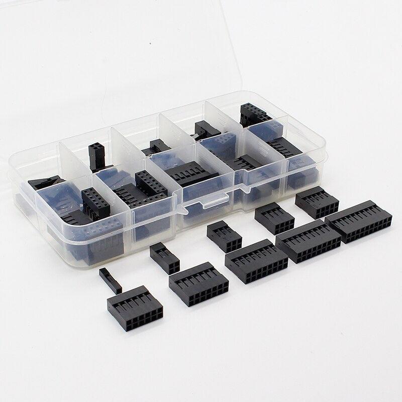 Double row Dupont Kit 1P/2*2/2*3/2*4/ 2*5/2*6/2*7/2*8/ 2*9/ 2*10Pin Housing Plastic Shell Terminal Jumper Wire Connector set.