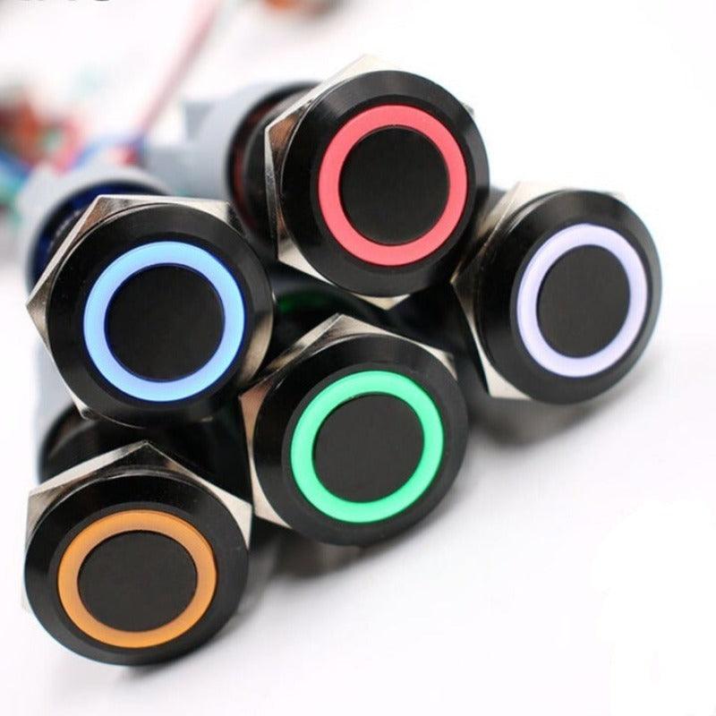 alumina push button,EARU-19mm Alumina Black Body Press Momentary Metal Push Button Switch