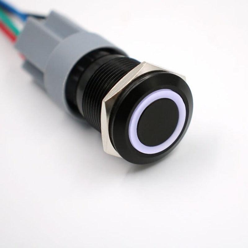 press switch,EARU-19mm Alumina Black Body Press Momentary Metal Push Button Switch