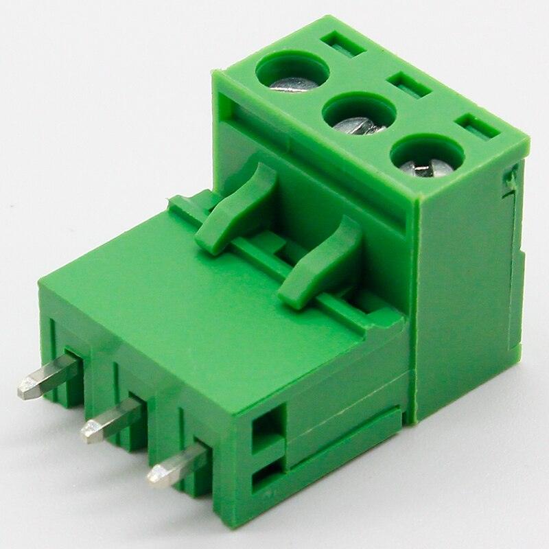 Free shipping 10 sets ht5.08 3pin Terminal plug type 300V 10A 5.08mm pitch connector pcb screw terminal block.