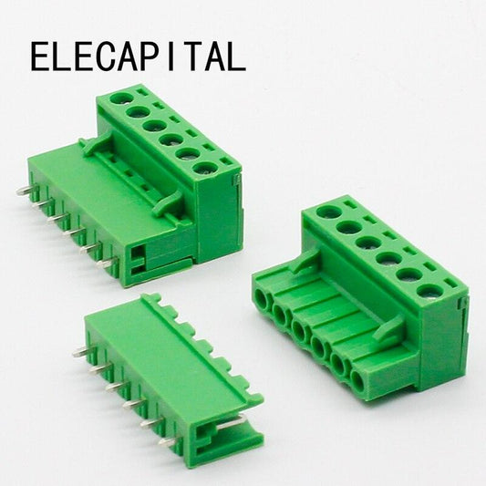 Free shipping 5 sets ht5.08 6pin Terminal plug type 300V 10A 5.08mm pitch connector pcb screw terminal block.