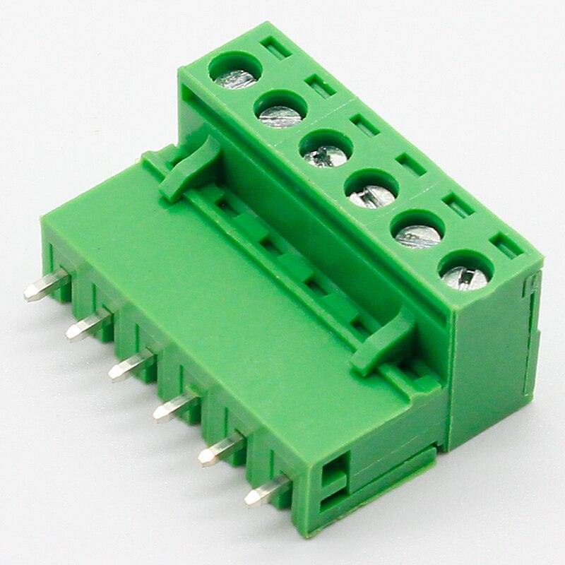 Free shipping 5 sets ht5.08 6pin Terminal plug type 300V 10A 5.08mm pitch connector pcb screw terminal block.