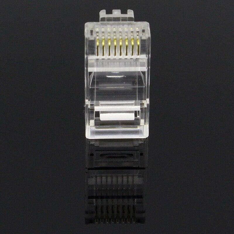 Free Shipping Brand New 100PCS Crystal Head RJ45 CAT5 CAT5E Modular Plug Gold Plated Network Connector.