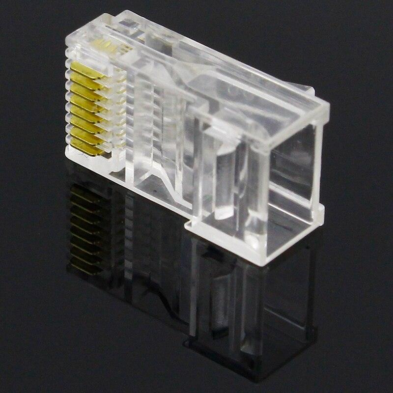 Free Shipping Brand New 100PCS Crystal Head RJ45 CAT5 CAT5E Modular Plug Gold Plated Network Connector.