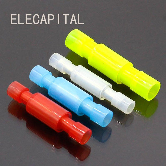 FRFNY+MPFNY 50PCS translucent Bullet Shaped Female Male Insulating Joint Wire Connector.50 sets crimp terminal bullet