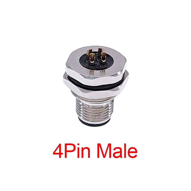 Front nut flange socket 3/4/5/8pin M1216 screw threaded male female sensor connector.