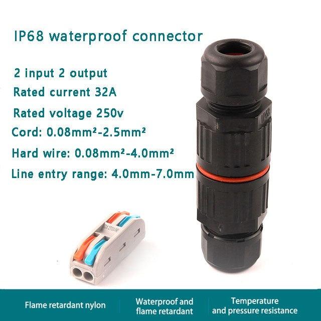 IP68 2/3 Pin Electrical Terminal Adapter Push type connector.