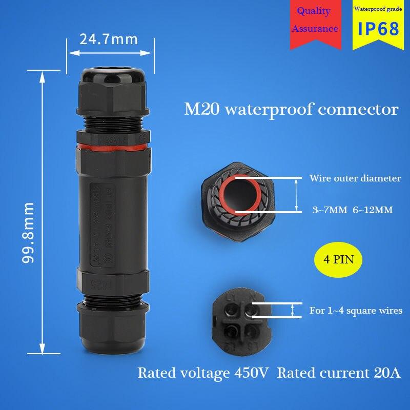 IP68 cable waterproof connector quick connector installation 2/3/4/5 pin optional.