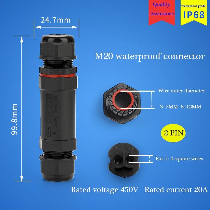 IP68 cable waterproof connector quick connector installation 2/3/4/5 pin optional.