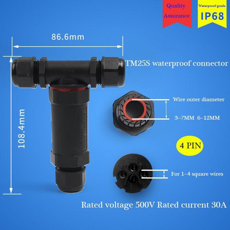 IP68 cable waterproof connector quick connector installation 2/3/4/5 pin optional.