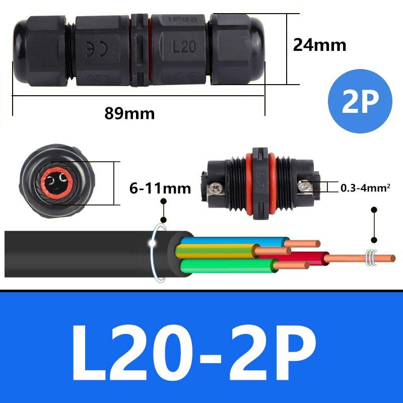 IP68 waterproof cable connector I-type/Y-type/T-type 2Pin 3Pin 4Pin 5Pin Optional.