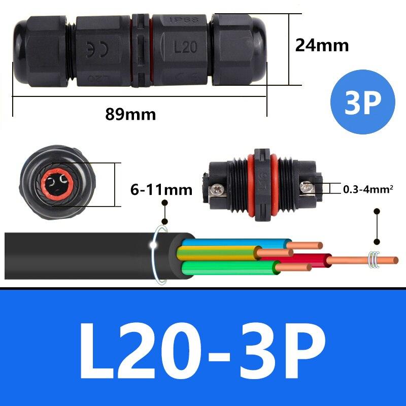 IP68 waterproof cable connector I-type/Y-type/T-type 2Pin 3Pin 4Pin 5Pin Optional.
