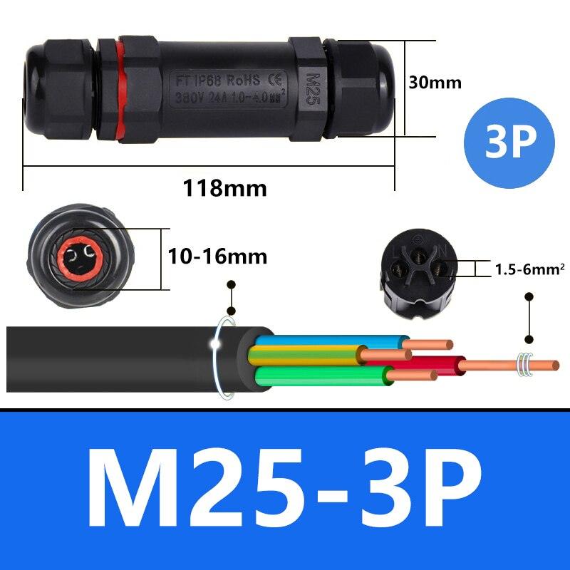 IP68 waterproof cable connector I-type/Y-type/T-type 2Pin 3Pin 4Pin 5Pin Optional.