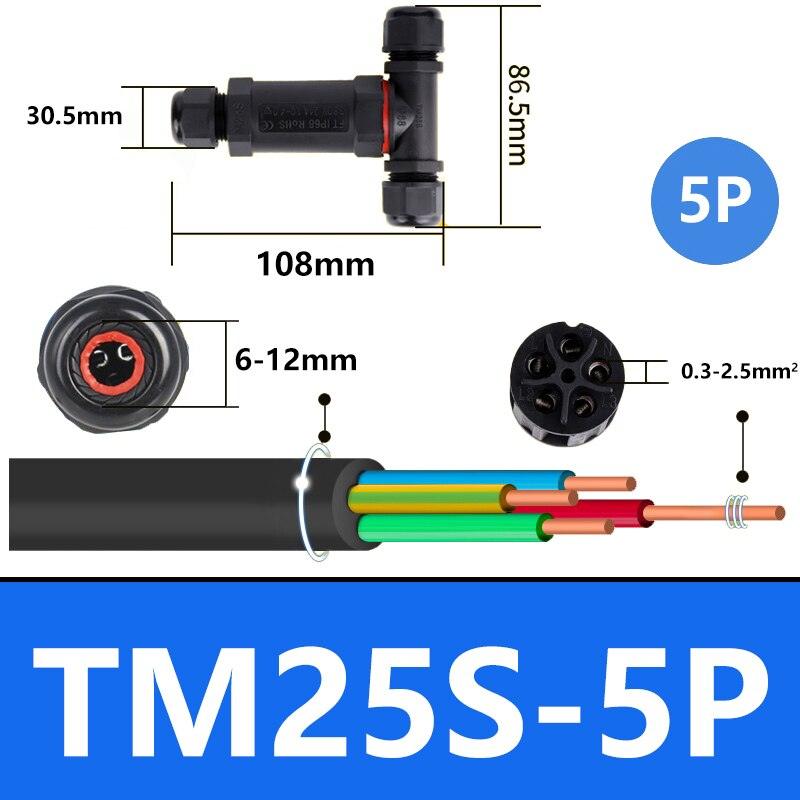 IP68 waterproof cable connector I-type/Y-type/T-type 2Pin 3Pin 4Pin 5Pin Optional.