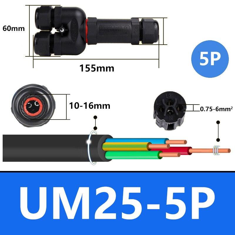 IP68 waterproof cable connector I-type/Y-type/T-type 2Pin 3Pin 4Pin 5Pin Optional.