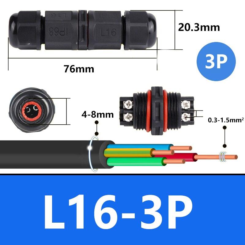 IP68 waterproof cable connector I-type/Y-type/T-type 2Pin 3Pin 4Pin 5Pin Optional.