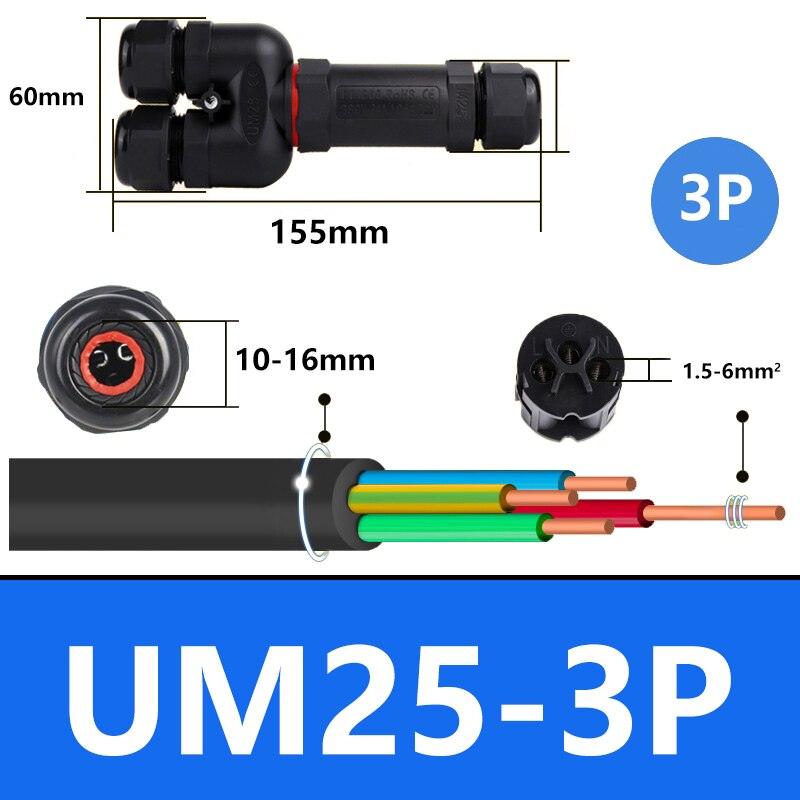 IP68 waterproof cable connector I-type/Y-type/T-type 2Pin 3Pin 4Pin 5Pin Optional.