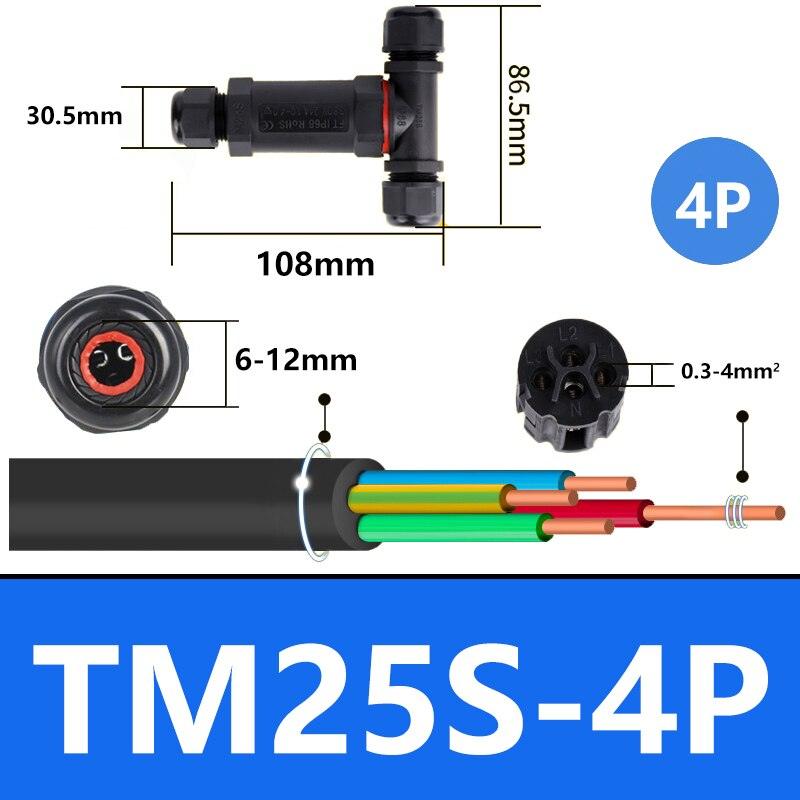 IP68 waterproof cable connector I-type/Y-type/T-type 2Pin 3Pin 4Pin 5Pin Optional.