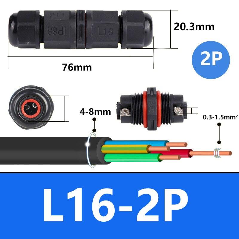 IP68 waterproof cable connector I-type/Y-type/T-type 2Pin 3Pin 4Pin 5Pin Optional.