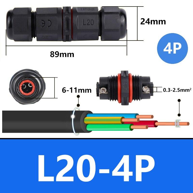 IP68 waterproof cable connector I-type/Y-type/T-type 2Pin 3Pin 4Pin 5Pin Optional.