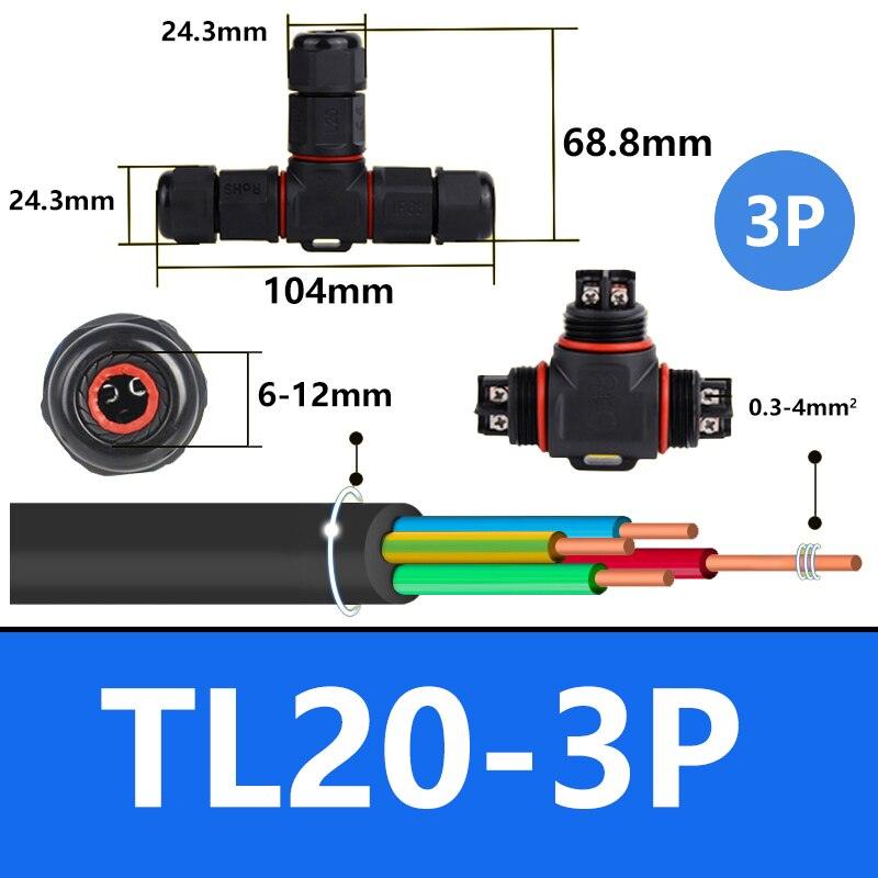 IP68 waterproof cable connector I-type/Y-type/T-type 2Pin 3Pin 4Pin 5Pin Optional.