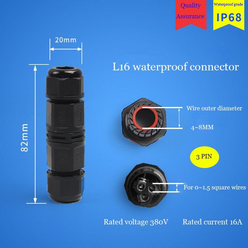 IP68 Waterproof Connector Electrical Cable Quick Connector Installation 2/3/4/5 Pin Optional.