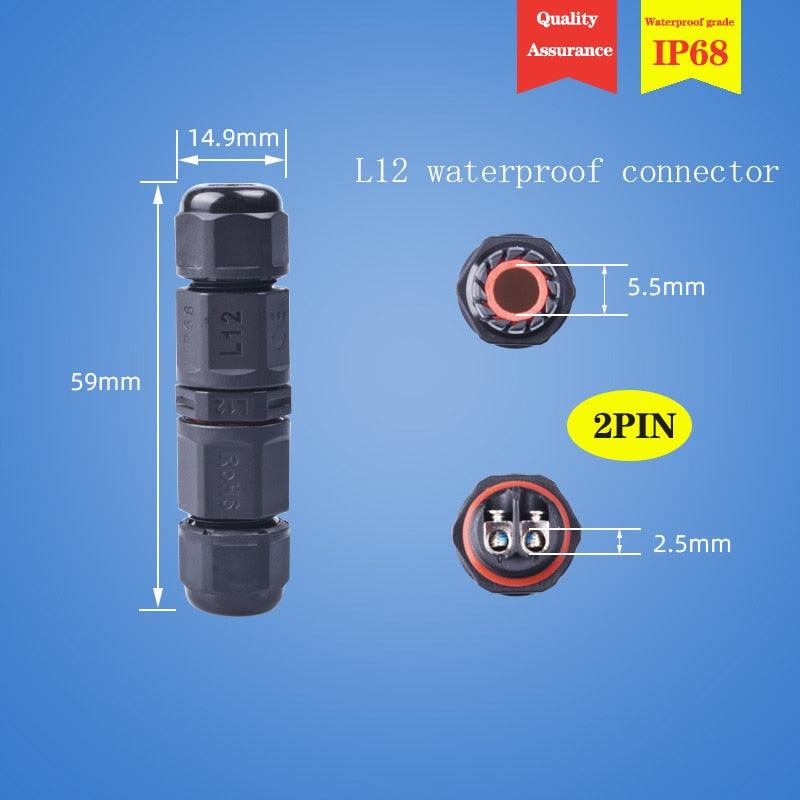 IP68 Waterproof Connector Electrical Cable Quick Connector Installation 2/3/4/5 Pin Optional.