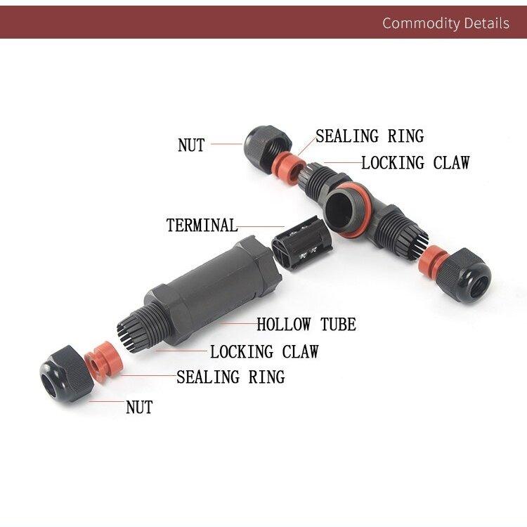 IP68 Waterproof Connector T-Type M20 2/3/4 Pin Electrical Terminal Adaptor Wire Connector.