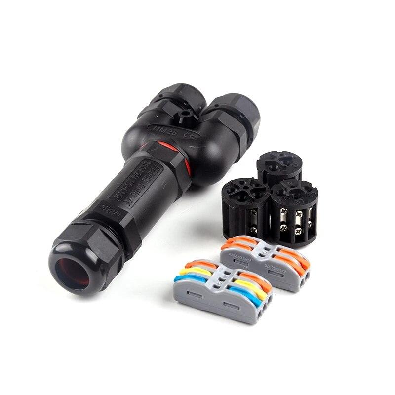 IP68 Waterproof Connector Y-type UM25 3/4/5 Pin Electrical Terminal Adapter Wire Connector.