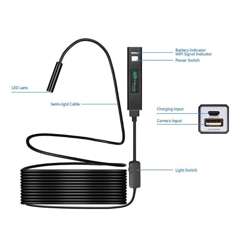 KERUI- 1200P WIFI Endoscope IP67 HD Wireless Snake Camera/ 1-10M optional.