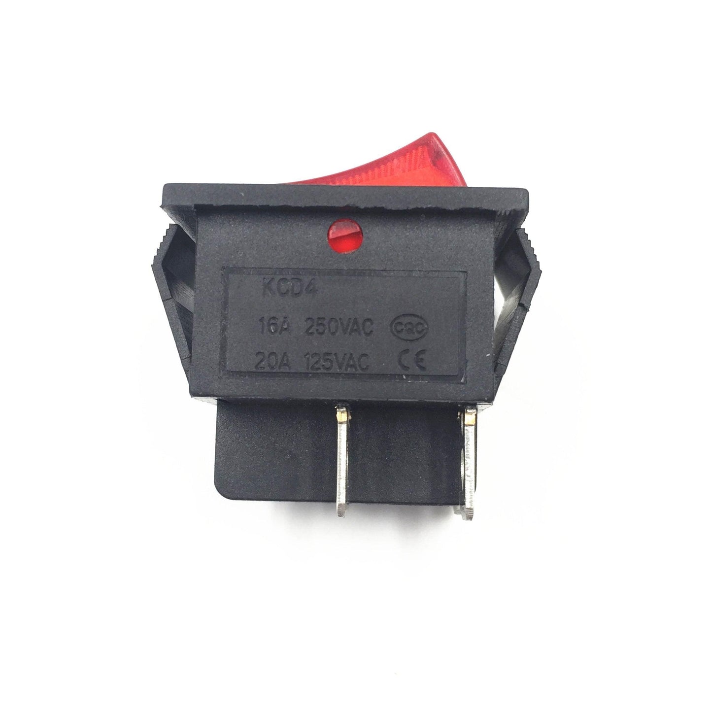 Latching Rocker Switch Power Switch I/O 4 Pins With Light 16A 250VAC 20A 125VAC KCD4 DPST Red Yellow Green Blue Black Boat.