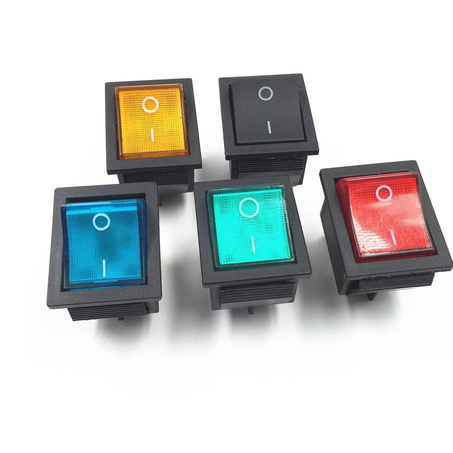 Latching Rocker Switch Power Switch I/O 4 Pins With Light 16A 250VAC 20A 125VAC KCD4 DPST Red Yellow Green Blue Black Boat.