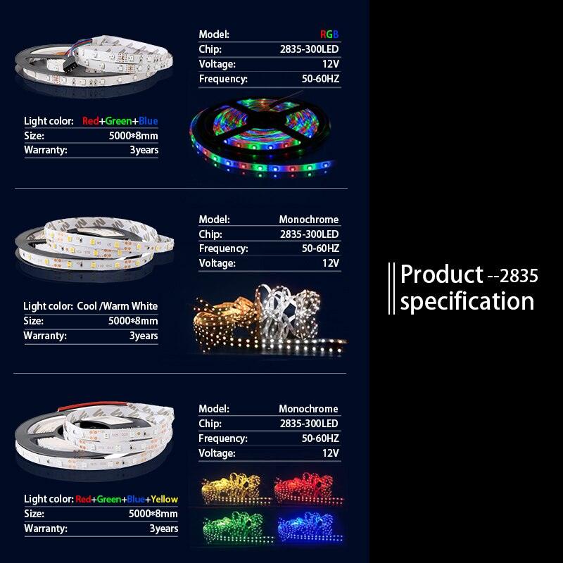 LATTUSO- 5M 300Leds Waterproof RGB Led Strip Light| diferent color optional.