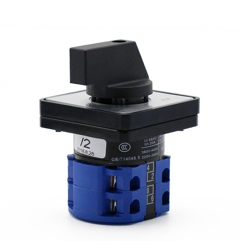 LW28-20 LW26-20 LW28 LW26 Series Electric 2/3/4 Position 8 Terminals Rotary Cam Changeover Switch With Screws 660V 20A Customize.