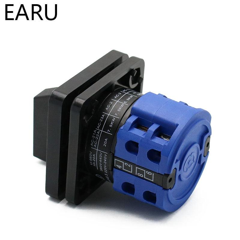 LW28-20 LW26-20 LW28 LW26 Series Electric 2/3/4 Position 8 Terminals Rotary Cam Changeover Switch With Screws 660V 20A Customize.