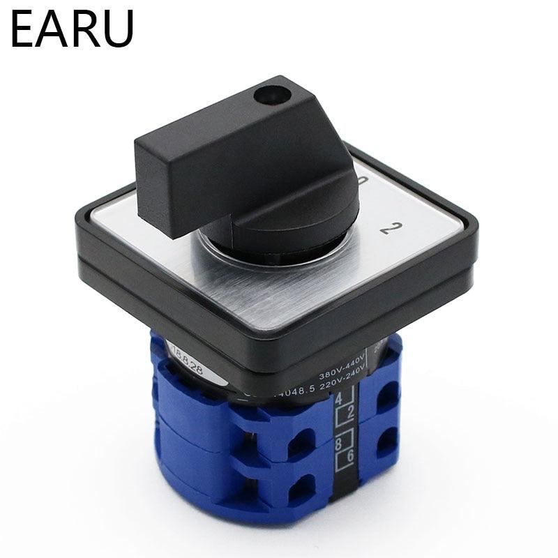 LW28-20 LW26-20 LW28 LW26 Series Electric 2/3/4 Position 8 Terminals Rotary Cam Changeover Switch With Screws 660V 20A Customize.