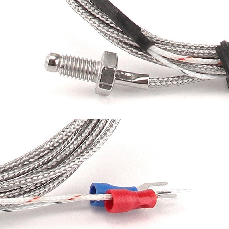 M6/M8 K Type Thermocouple Control Thread Screw Probe Temperature Sensor 0-400℃.