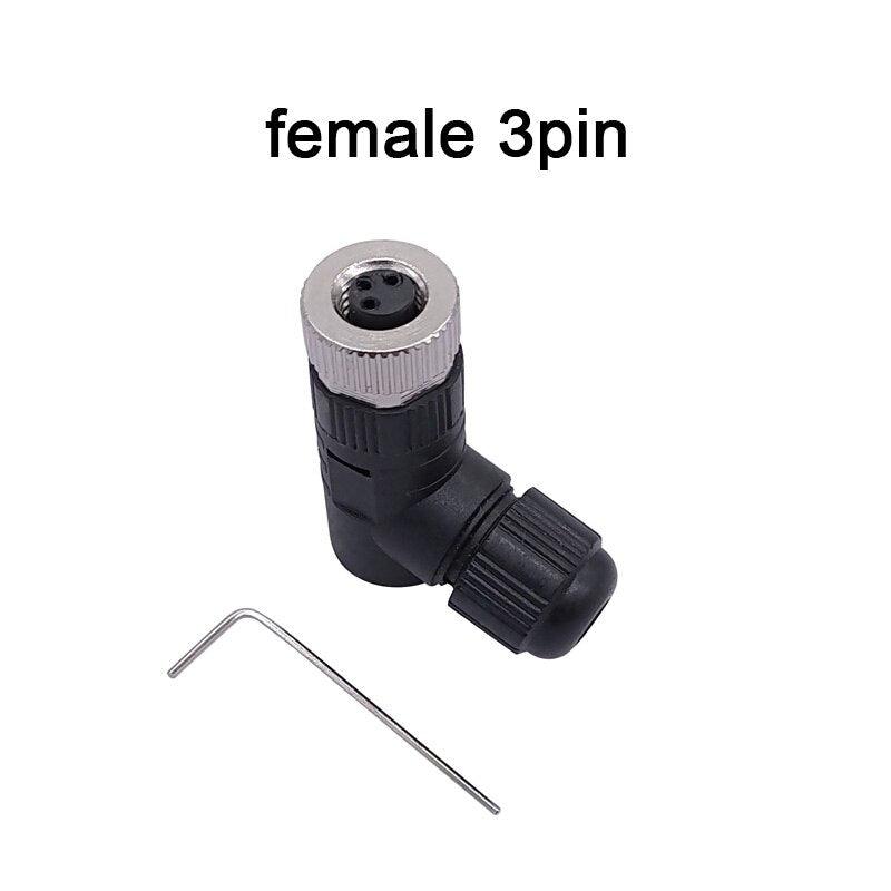 M8 Sensor Connector IP68 screw installation Non-welding Waterproof Plug A-Code Male Female 3pin 4pin Bend Angle Connectors.