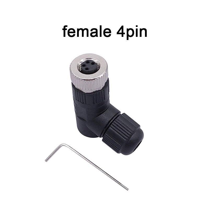 M8 Sensor Connector IP68 screw installation Non-welding Waterproof Plug A-Code Male Female 3pin 4pin Bend Angle Connectors.