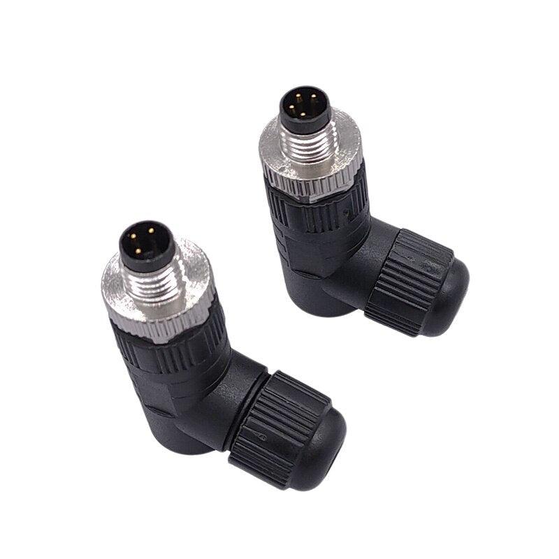 M8 Sensor Connector IP68 screw installation Non-welding Waterproof Plug A-Code Male Female 3pin 4pin Bend Angle Connectors.